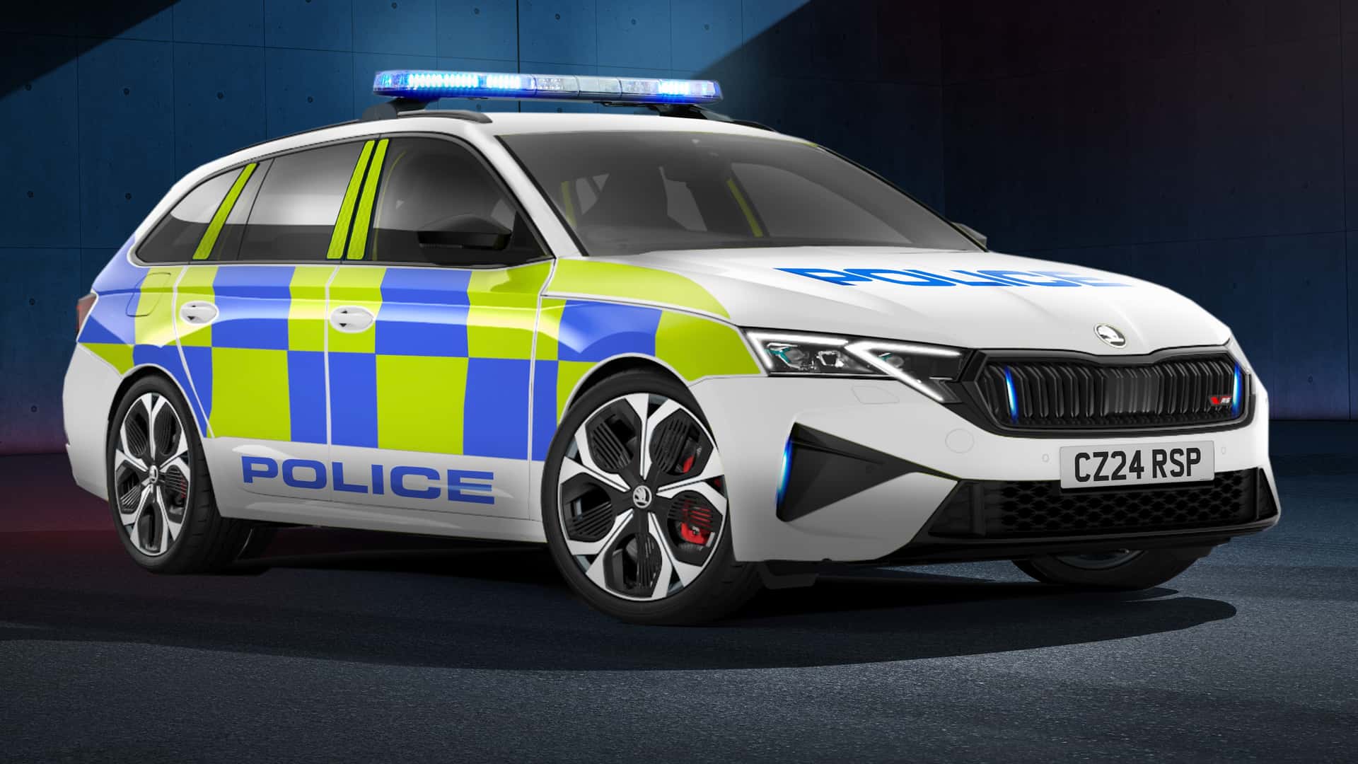 Skoda Transforme Son Break GTI en Une Imposante Voiture de Police.