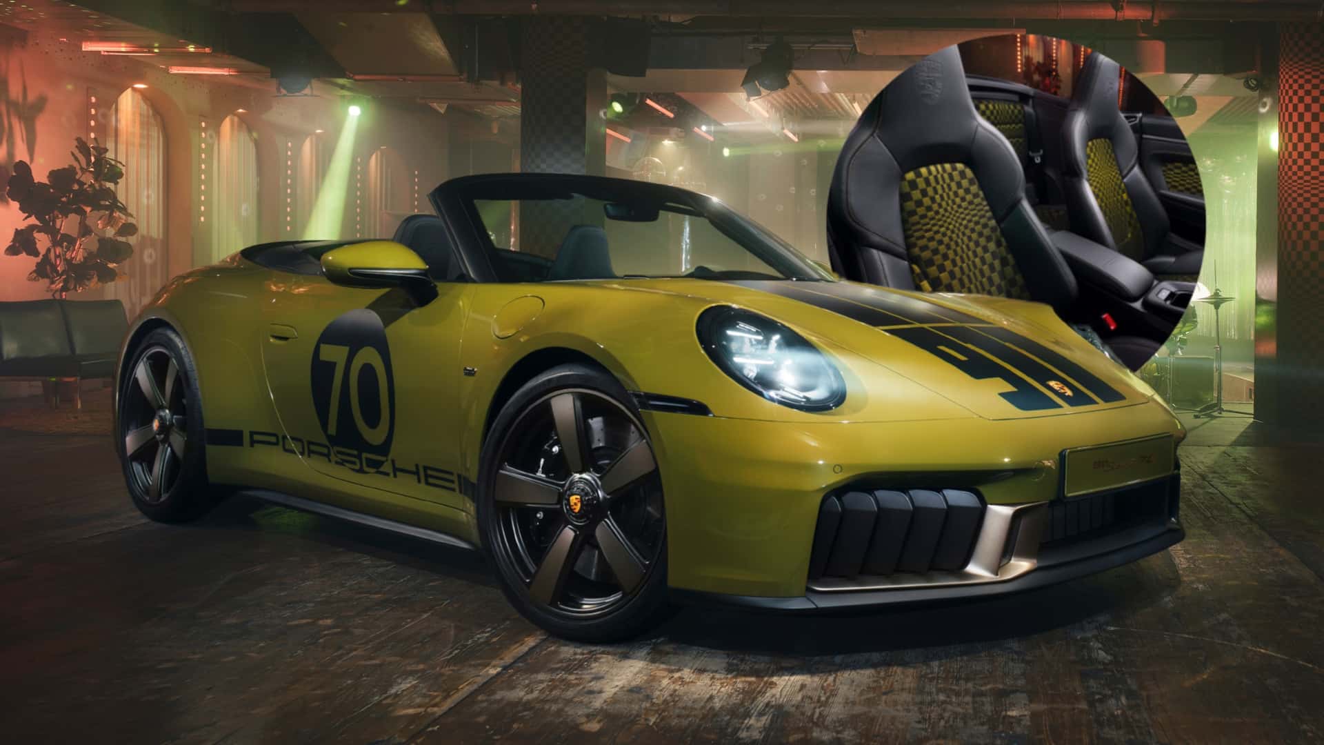 La nouvelle Porsche 911 'Spirit 70' réinvente les sièges emblématiques 'Pasha'.