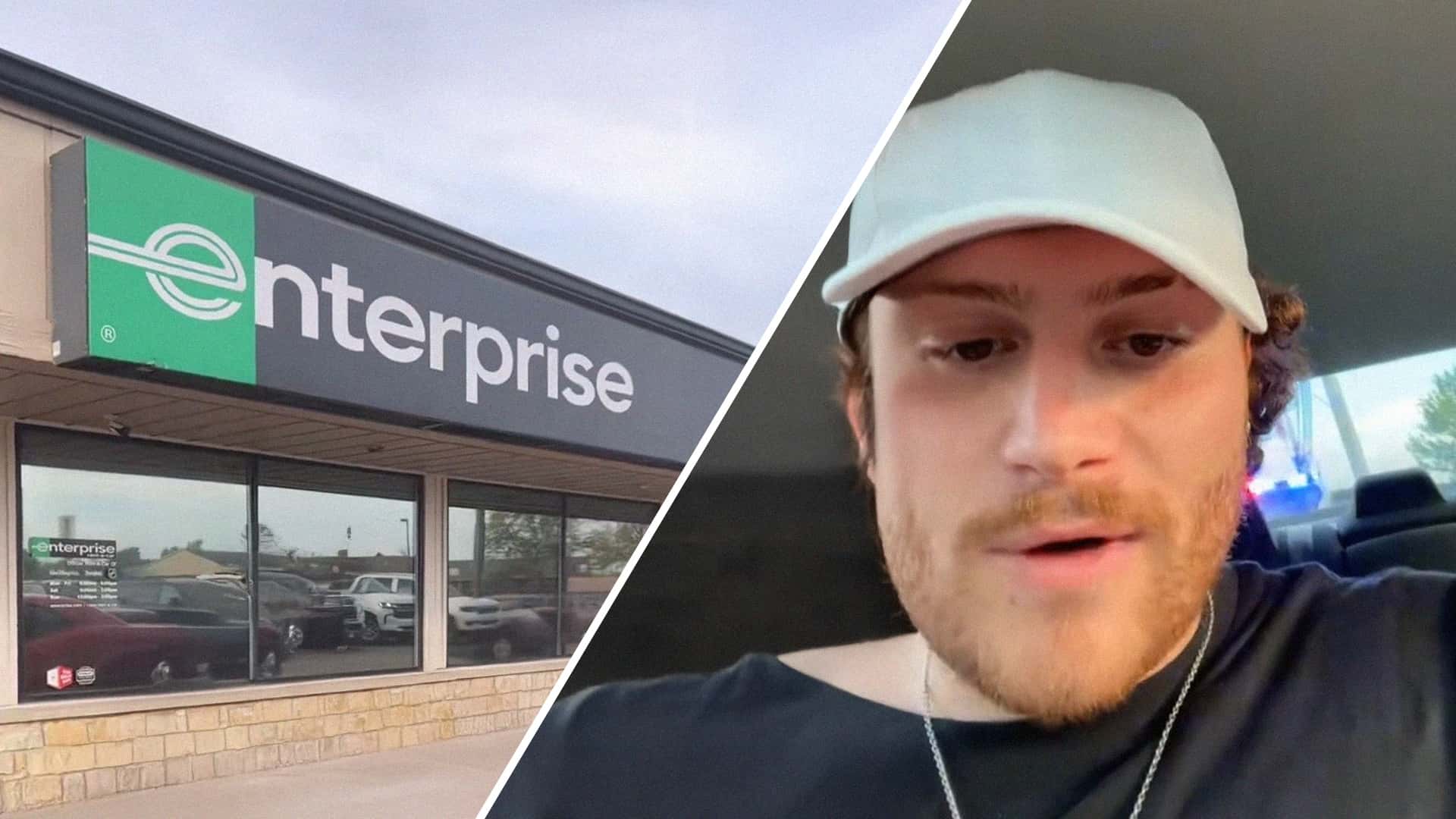 Un conducteur arrêté dans une voiture de location : la surprenante réaction face à l'enregistrement d'Enterprise