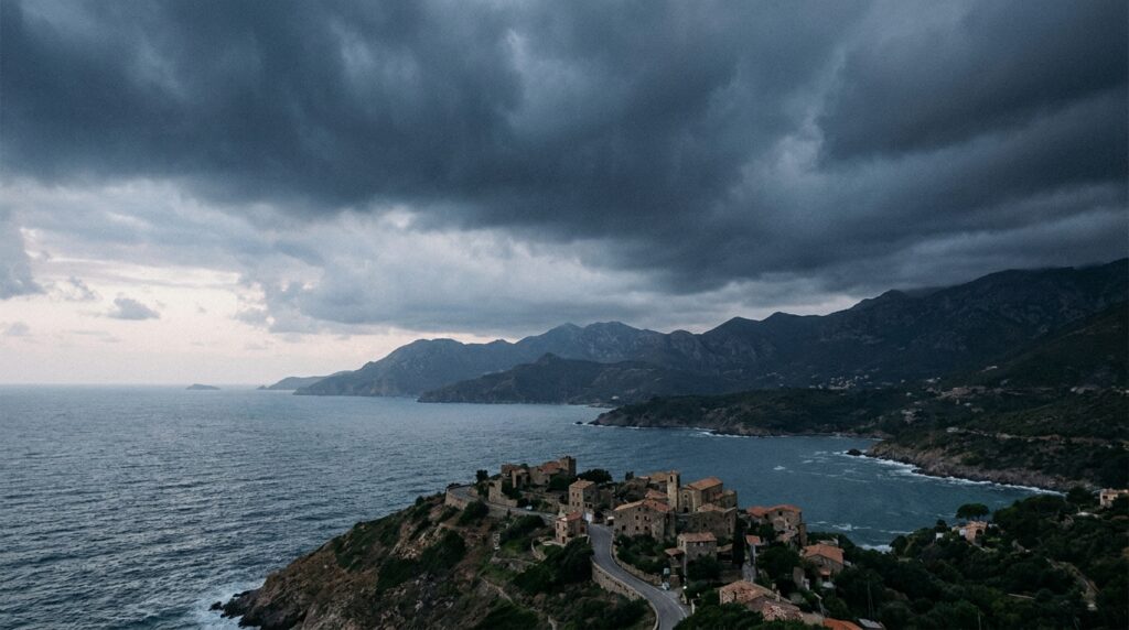 Nuages orageux menaçants au-dessus du littoral méditerranéen