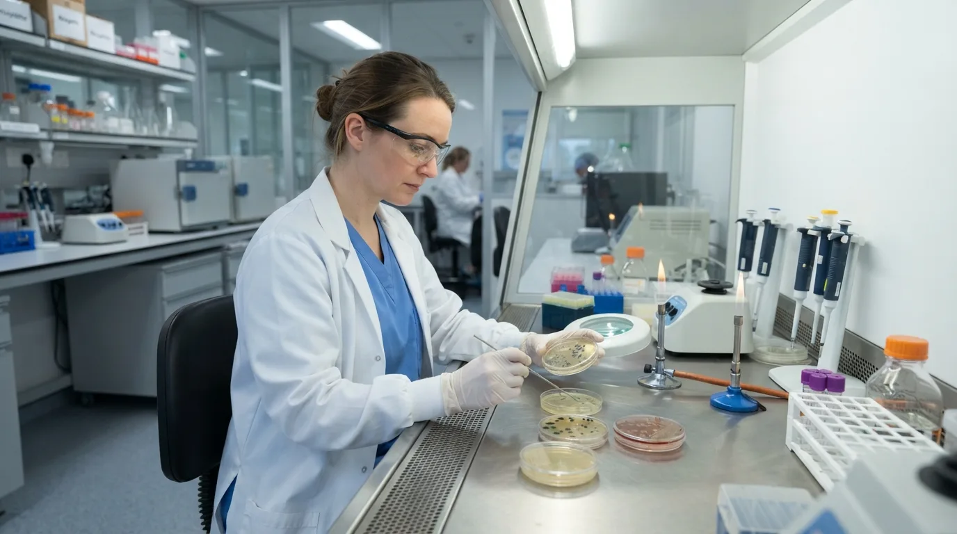 Analyse en laboratoire d'échantillons bactériologiques dans un établissement de santé